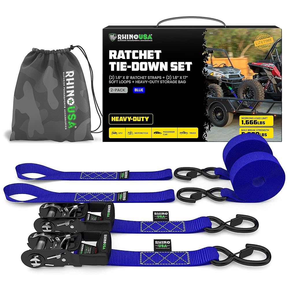 その他 Strapped wgteh8f Amazon.com: Rhino USA Ratchet Straps Heavy Duty Kit (2-Pack